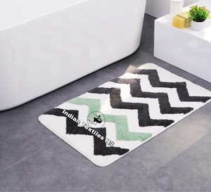 Vente en gros de tapis de bain de luxe personnalisé au design en zigzag rapide tapis de bain en coton fabriqué à la machine avec un luxe plus doux pour les salles de bain - Product Image 2