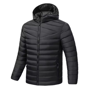 Manteau en laine pour homme, écologique, à capuche, avec rembourrage 100% duvet, style décontracté - Product Image 1