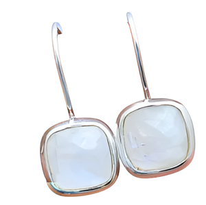 Forme carrée 925 argent Sterling fil d'oreille boucles d'oreilles bijoux à la mode classique plaqué argent boucle d'oreille pour les femmes - Product Image 4