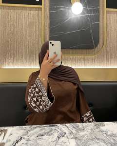 Abaya de luxe en satin XXL de style modeste faite à la main Taille libre Robe musulmane brodée pour adultes Satin fait à la main Dubaï - Product Image 2