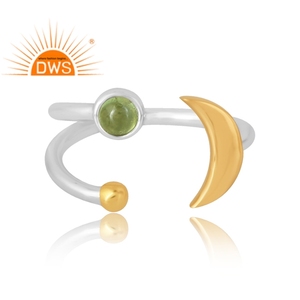 Venta caliente 925 Sterling Selling Anillo de piedras preciosas de peridoto natural Joyería personalizada para mujeres Regalo para ella - Product Image 3
