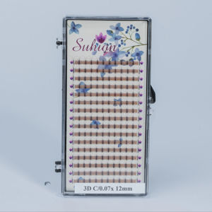 50% OFF Custom Private Label 0.03 0.05 0.07 Korean PBT Fiber Super Dark <b>Premade</b> Long Stem Thin Base Promade Volume <b>Fans</b> - Product Image 1