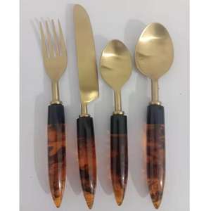 Hot Selling Flatware Set With Resin Handle Stainless Stee Cutlery Set Tabletop Modern Design <b>Place</b> <b>Setting</b> - Product Image 5