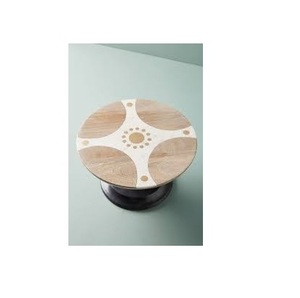 Luxury Decorative Bone Inlay and Wood <b>Cake</b> Stand with <b>Glass</b> <b>Dome</b> Tabletop Centerpiece <b>Cake</b> Stand with Sale - Product Image 1