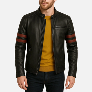 Men's Biker Style Pure White Genuine Lambskin Leather Racing Motorbike Jacket With Inside Protections Motorcycle Jacket For Men - Product Image 3