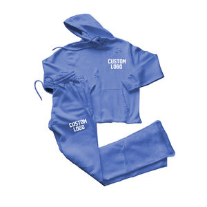 Nouveaux hommes prix de gros survêtement jogging ensemble tech polaire logo personnalisé pull à capuche évasé pile pantalon de survêtement hommes survêtement - Product Image 4