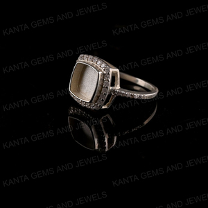 925 Sterling Silver 8x8mm Cushion Blank Bezel CZ Setting Ring <b>for</b> Resin Ashes <b>Work</b> Breastmilk Gemstone Crafts Keepsake Jewelry - Product Image 5