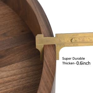 Bandeja otomana de madera de acacia, bandeja de servicio de madera grande de 20 pulgadas con asas, bandeja de servicio decorativa redonda para cena, barbacoa - Product Image 2