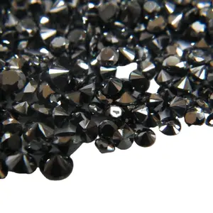 1.6-2mm Natural Loose Round Cut Fancy Black Diamond for Setting