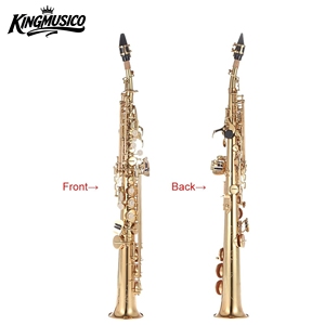 Saxophone <span class=keywords><strong>soprano</strong></span> Bb professionnel en laiton, saxophone <span class=keywords><strong>droit</strong></span> avec étui, instrument de musique OEM - Product Image 6