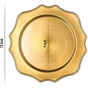 Elégante assiette de chargement en bronze fini idéale pour les banquets et les célébrations de l'Inde. - Product Image 4