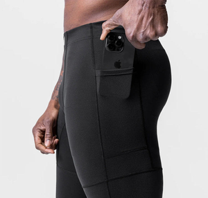 Ropa interior de alto rendimiento para hombre, entrenamiento, correr, gimnasio, pantalones deportivos, mallas transpirables de LICRA/nailon, cintura elástica de longitud completa - Product Image 3