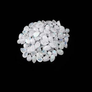Natural <b>Moon</b> Stone Loose Nature <b>Crystal</b> Cabochon Pears Calibrated 5x7mm & 6x8mm - Product Image 1