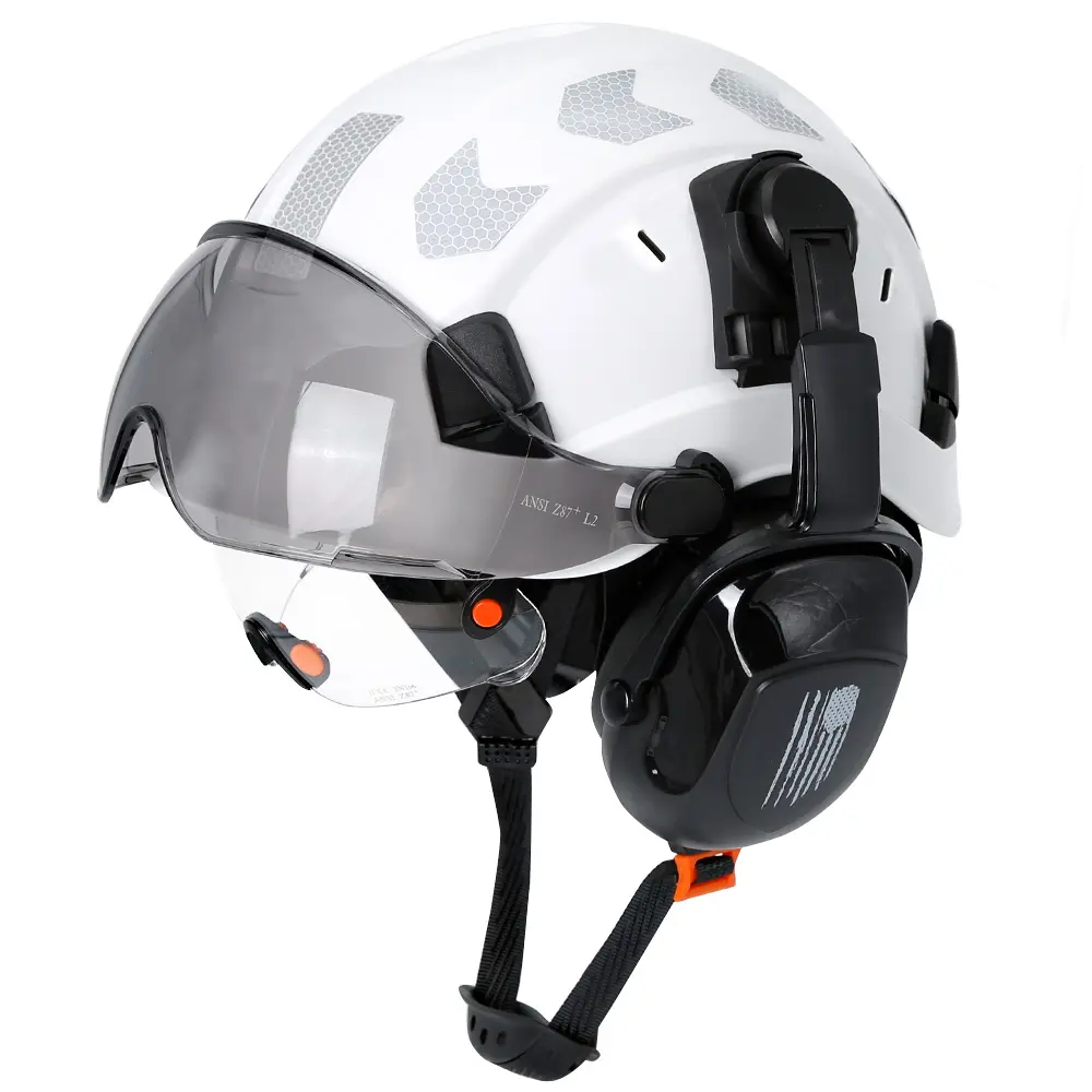 Topi keras Full Brim baru untuk topeng helm keselamatan konstruksi industri topi suspensi keras dapat disesuaikan