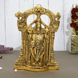 <b>Smart</b> Fashion Deal Metal Golden Finish Tirupati Balaji Statue Idol From Rajasthan for Gifting and <b>Home</b> Decoration - Product Image 2