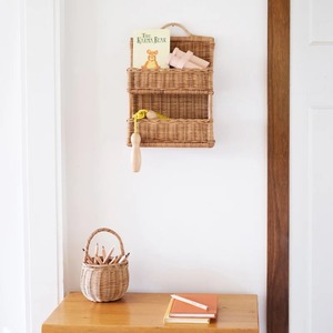 <b>Wall</b>-mounted Natural Rattan Modern Geometric <b>Storage</b> <b>Basket</b> - Product Image 5
