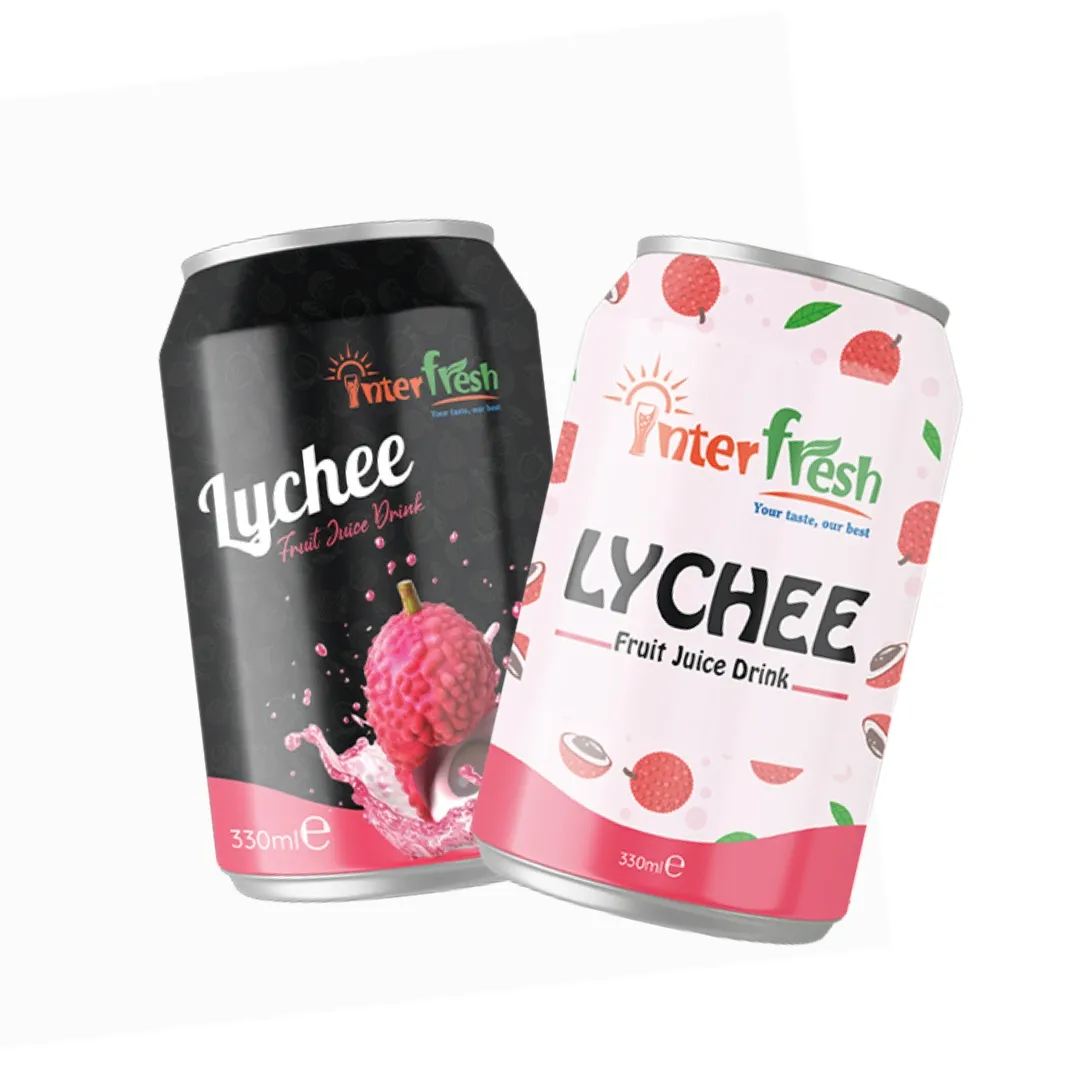 10.8 fl oz Canned Health Lychee Juice drink with pulp new design in beverage products 100% original fruit juice