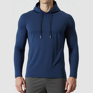 Custom Men's Casual Solid Pullover Hoodie Crop <b>Top</b> 100% Polyester <b>Mesh</b> Lightweight Sweat-Wicking Quick Dry Breathable Regular - Product Image 5