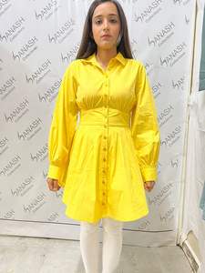 Chic marque femmes 100% coton couleur unie à manches longues chemise de haute qualité Style de fête fabricant indien tissé méthode de tissage - Product Image 4