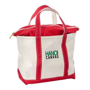 Sac fourre-tout en toile de coton tendance personnalisé fermeture à glissière bandoulière taille personnalisable logo réutilisable imprimé pour faire du shopping - Product Image 6