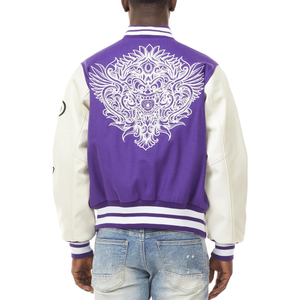แจ็กเก็ตเลตเตอร์แมนสำหรับผู้ชายแจ็กเก็ตเบสบอลมหาวิทยาลัยแจ็คเก็ตเบสบอลวิทยาลัยแฟชั่นหลวมสำหรับผู้ชาย - Product Image 2