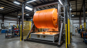 Machine de moulage par rotation bi-axiale à poste unique |   Machine de fabrication de réservoirs d'eau en plastique semi-automatique 380V - Product Image 5