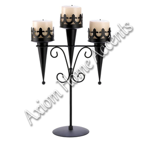 Axiom Bohème Moderne Maison Accents À La Main Fil D'argent Bougie Pilier Titulaire Marbre Naturel Table À Manger Artisanal De Noël - Product Image 2