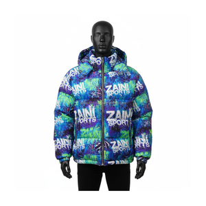 Veste matelassée pour hommes de qualité supérieure Tissu polyester doux au toucher Imprimé multicolore Logo personnalisé par broderie Veste matelassée pour homme - Product Image 1