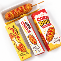 Barquette alimentaire jetable en papier pour corn-dogs, hot-dogs, saucisses au fromage mozzarella, snacks, frites, emballage à emporter avec logo personnalisé