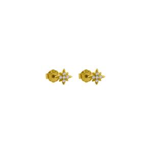Orecchini di moda Microsetting a stella polare in argento placcato oro - Product Image 1
