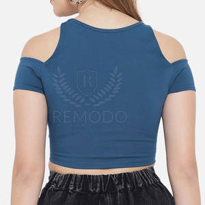 Ropa de moda de verano para mujer, Top corto de manga corta, el mejor diseño, buen Material, Camiseta corta para mujer - Product Image 3