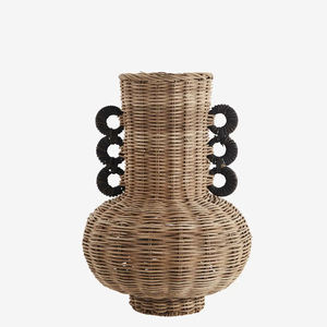 Jarrón de mimbre natural artesanal, jarrón decorativo de mimbre tejido de diseño único, perfecto para exhibición de flores o decoración de mesa de comedor - Product Image 5