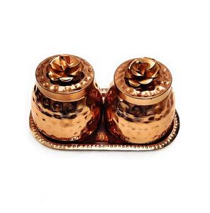 Lot de 2 pots de fruits secs en cuivre pur de qualité supérieure au design antique avec un revêtement de couleur marron brillant supplémentaire à un prix très inextrême - Product Image 1