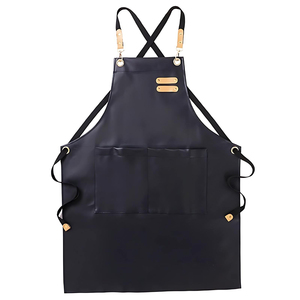 Delantales de peluquero de cuero genuino 100% para salones Delantal de salón personalizado con correas ajustables - Product Image 5