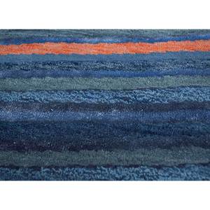 Tapis Manchaha bleu en laine et soie de bambou noué à la main, motif rayé rectangulaire pour la maison, le couloir, 10 mm, pour adolescents - Modèle Les-1627 - Product Image 3