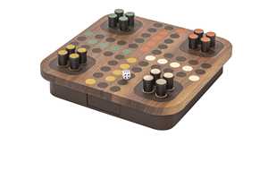 Jeu de société Ludo en bois, jeu de stratégie classique pour la famille, divertissement de table amusant en intérieur, jouet artisanal de compétence - Product Image 5