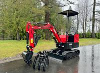 LIVRAISON GRATUITE VICSEC VC13 MINI EXCAVATRICE HYDRAULIQUE 13HP LAME DE REMPLISSAGE ARRIÈRE BUCKET AVEC DENTS Pouce manuel EPA CE Hydraulique auxiliaire