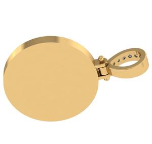 Customized 3.0 Carat Round Brilliant Cut CVD Lab Grown Men's Medallion <b>Pendant</b> in 14K <b>Gold</b> <b>Pendant</b> - Product Image 3