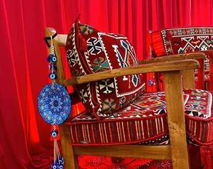 การตกแต่งที่นั่งในร้านเฮนน่าสไตล์ตะวันออกแบบดั้งเดิมเฟอร์นิเจอร์บ้านพร้อมที่เก็บของสำหรับห้องนั่งเล่น - Product Image 3