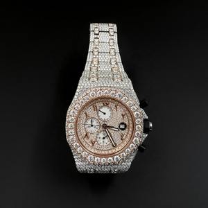 Nuevo Reloj de Pulsera para Hombre, Diseño Exclusivo de Hip Hop, Tendencia en Joyería, Diamantes Moissanite, 20 mm, Oro Amarillo, Acero Inoxidable - Product Image 2