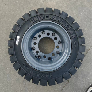 ユニバーサルスター 16x6-8 ソリッドゴムタイヤ 2.5トン電動フォークリフト後輪用 新品 耐摩耗性 防爆 工業用 - Product Image 1