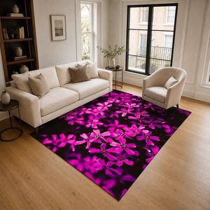 <b>RUGS</b> DEPOT LXDP-0728 Wholesale Pink Plum Traditional Anatolian Digital Printed Machine Washable Chenille Area <b>Rug</b> <b>Non</b> <b>Slip</b> - Product Image 2