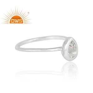 Hot Design 925 Sterling Silver Natural Green Amethyst Gemstone Ring Bijoux personnalisés pour les femmes Cadeau pour elle - Product Image 4