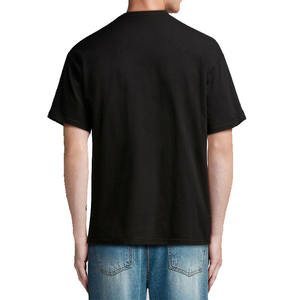 Fabricant de t-shirts personnalisés pour hommes, poids lourd 100% coton, couleur unie, noir avec strass pour hommes - Product Image 3