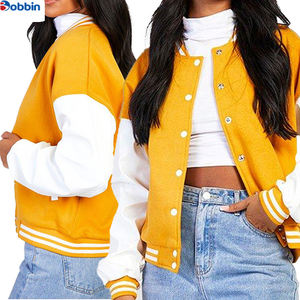 Chaqueta Universitaria para Mujer de Alta Calidad, Personalizable, Estilo Béisbol, Tejido de Lana Ecológica y Algodón, Disponible para Fabricación OEM, Corte Regular - Product Image 2