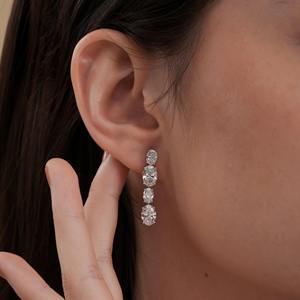 Oferta Especial, Pendientes de Diamantes Cultivados en Laboratorio con Certificación IGI, VVS, con Oro de 14k, Joyería de Diamantes Minimalista para Mujer a Bajo Precio - Product Image 2