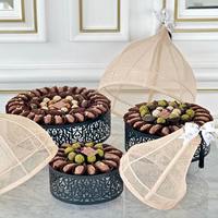 Support de service à chocolat islamique, plateau rond en métal design pour décoration de mariage, 24 pièces