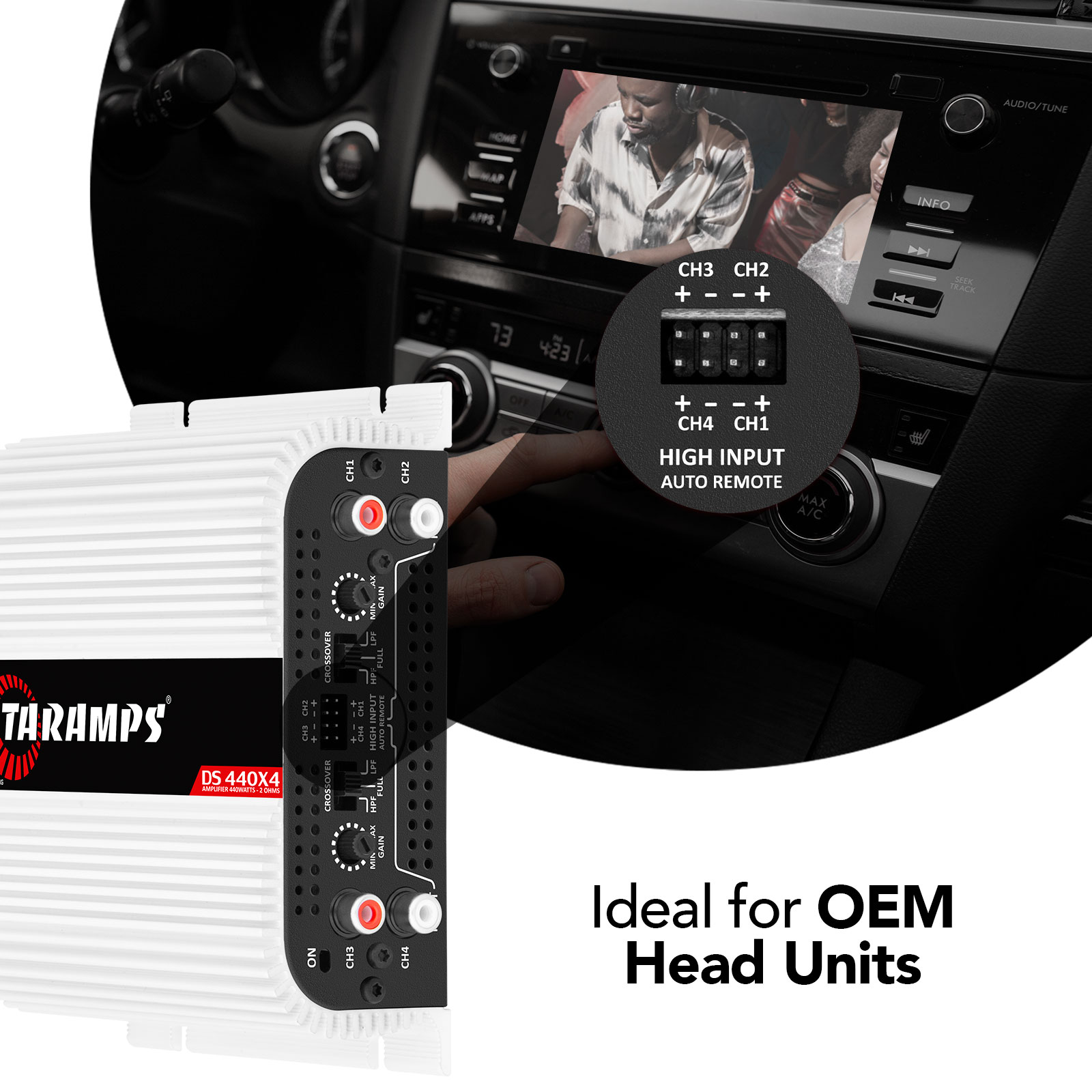 Taramps DS 440x4 - 4 Channel 440W RMS Amplifier for Car Audio