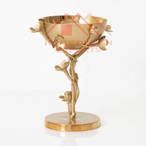 Base sur pied/bol de fleurs unique meilleur vendeur bol de noix en métal avec supports/piédestal doré de qualité supérieure se dresse bol de fruits - Product Image 6
