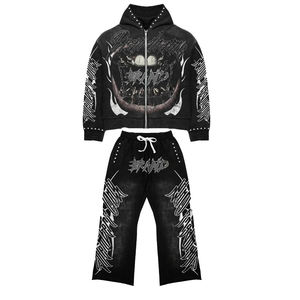 Ensemble sweat-shirt et pantalon de survêtement unisexe en coton 100 % camouflage Realtree, fermeture éclair, style streetwear numérique Real Tree pour l'hiver – Collection 2025 en gros - Product Image 5